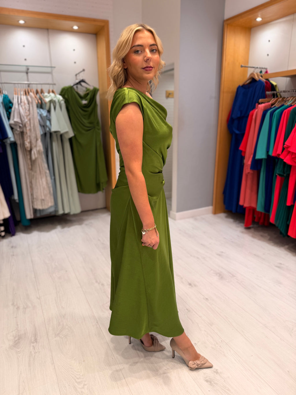 Carla Ruiz  Deep Lime Midi Dress