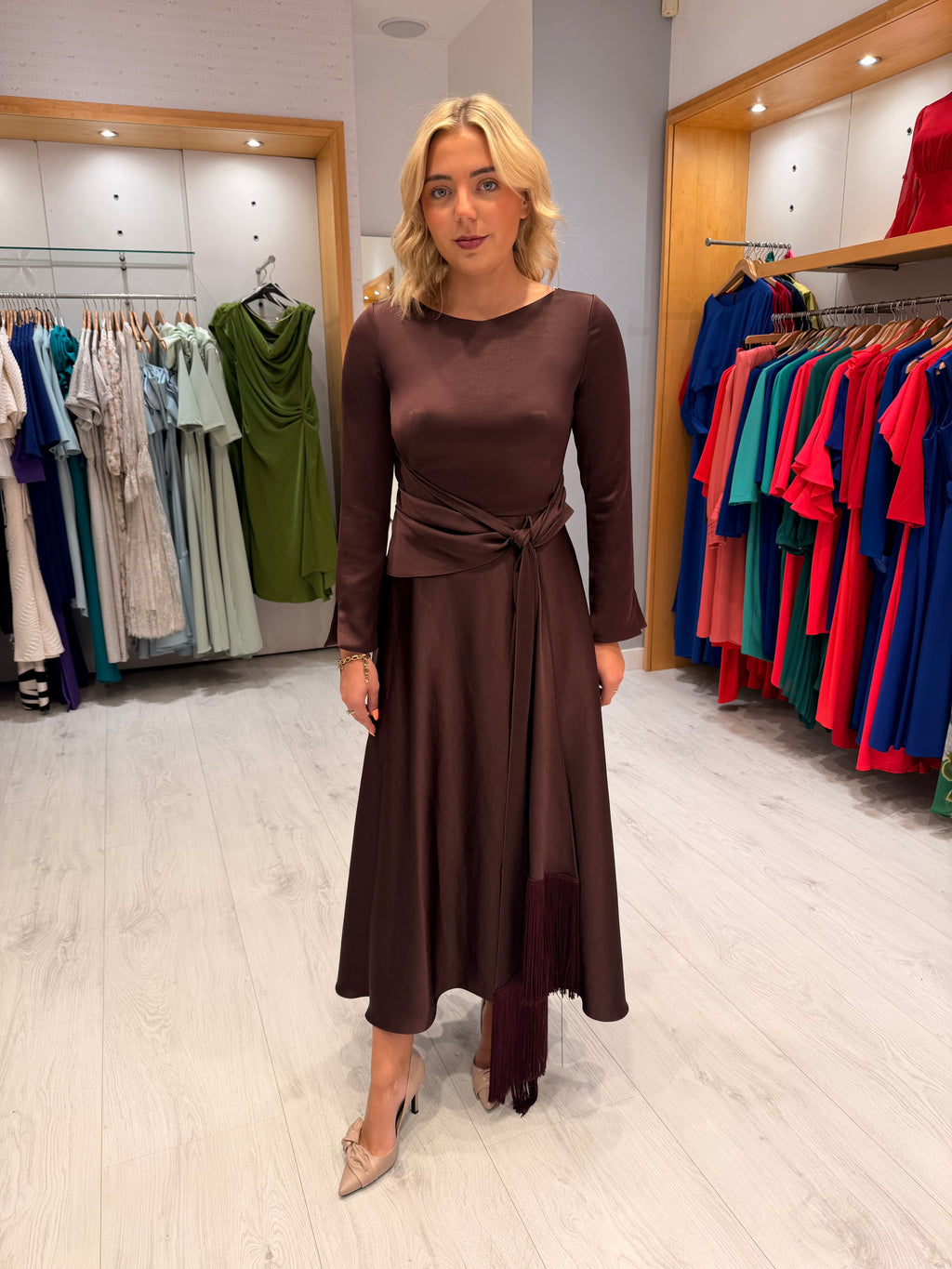 Carla Ruiz Aubergine Midi Dress