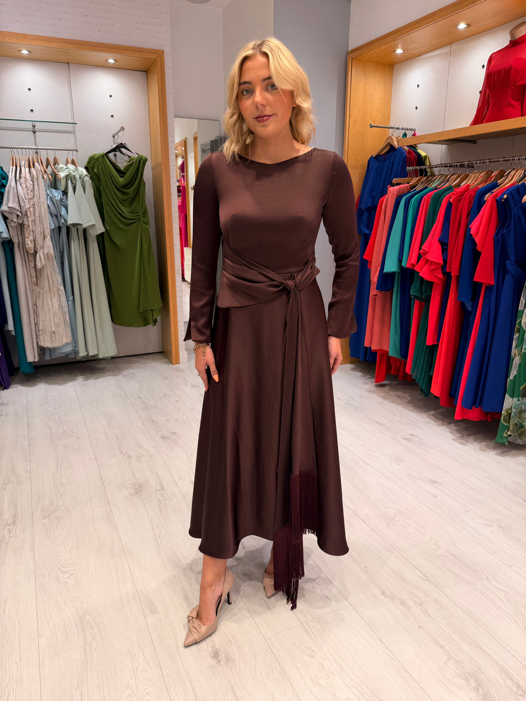 Carla Ruiz Aubergine Midi Dress