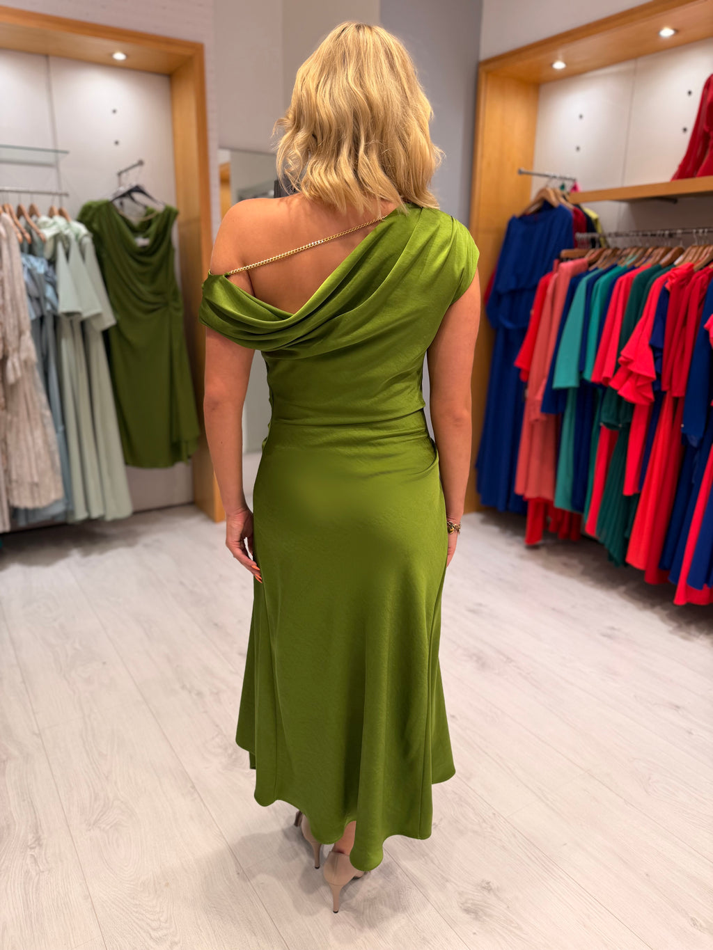 Carla Ruiz  Deep Lime Midi Dress