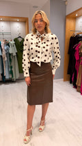 Smashed Lemon Brown Midi Skirt