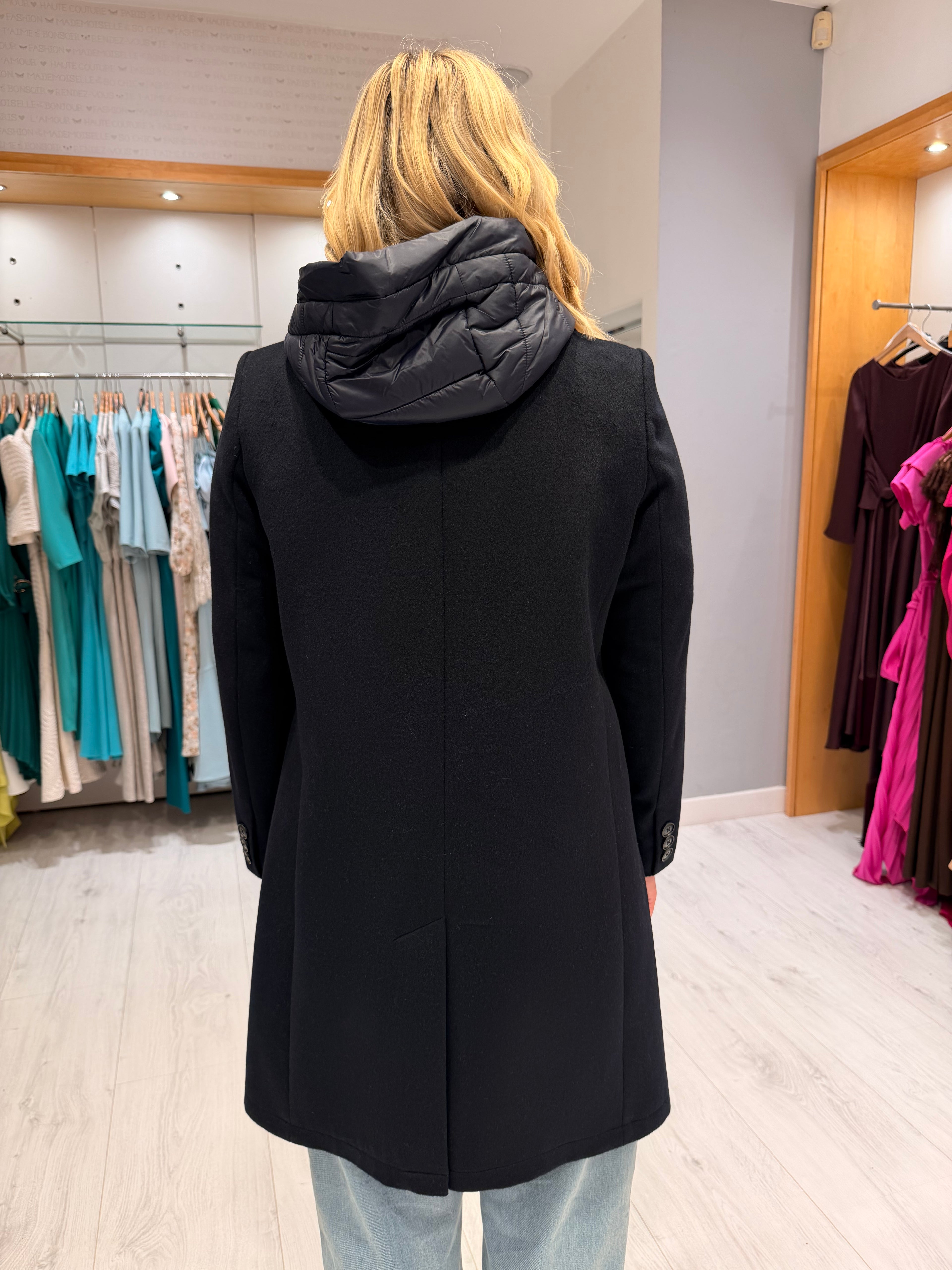 Hv Polo Navy Double Layered Coat