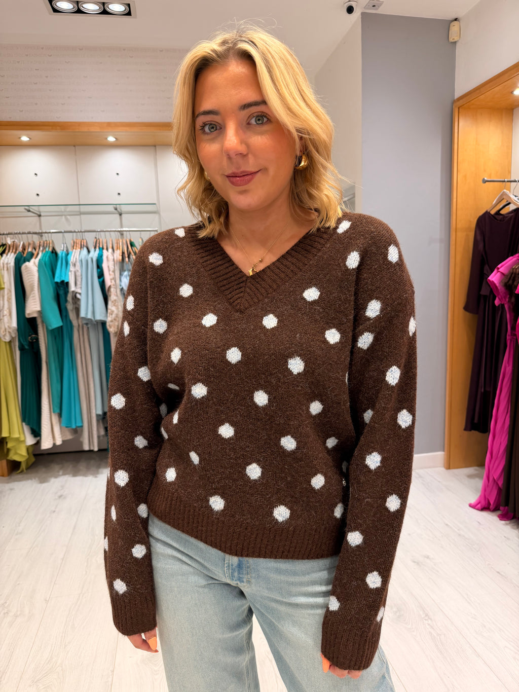 Smashed Lemon Polka Dot Knit
