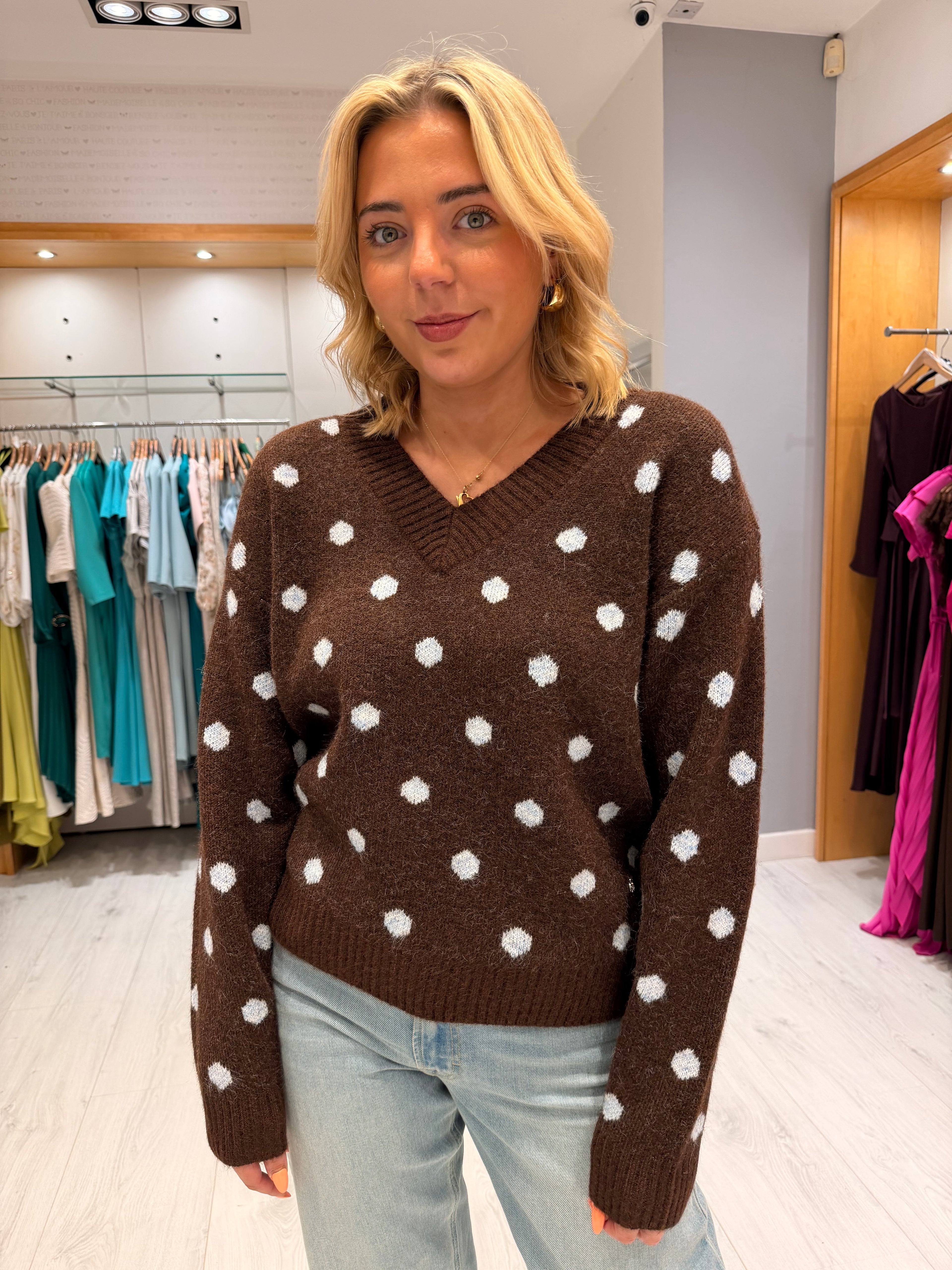 Smashed Lemon Polka Dot Knit