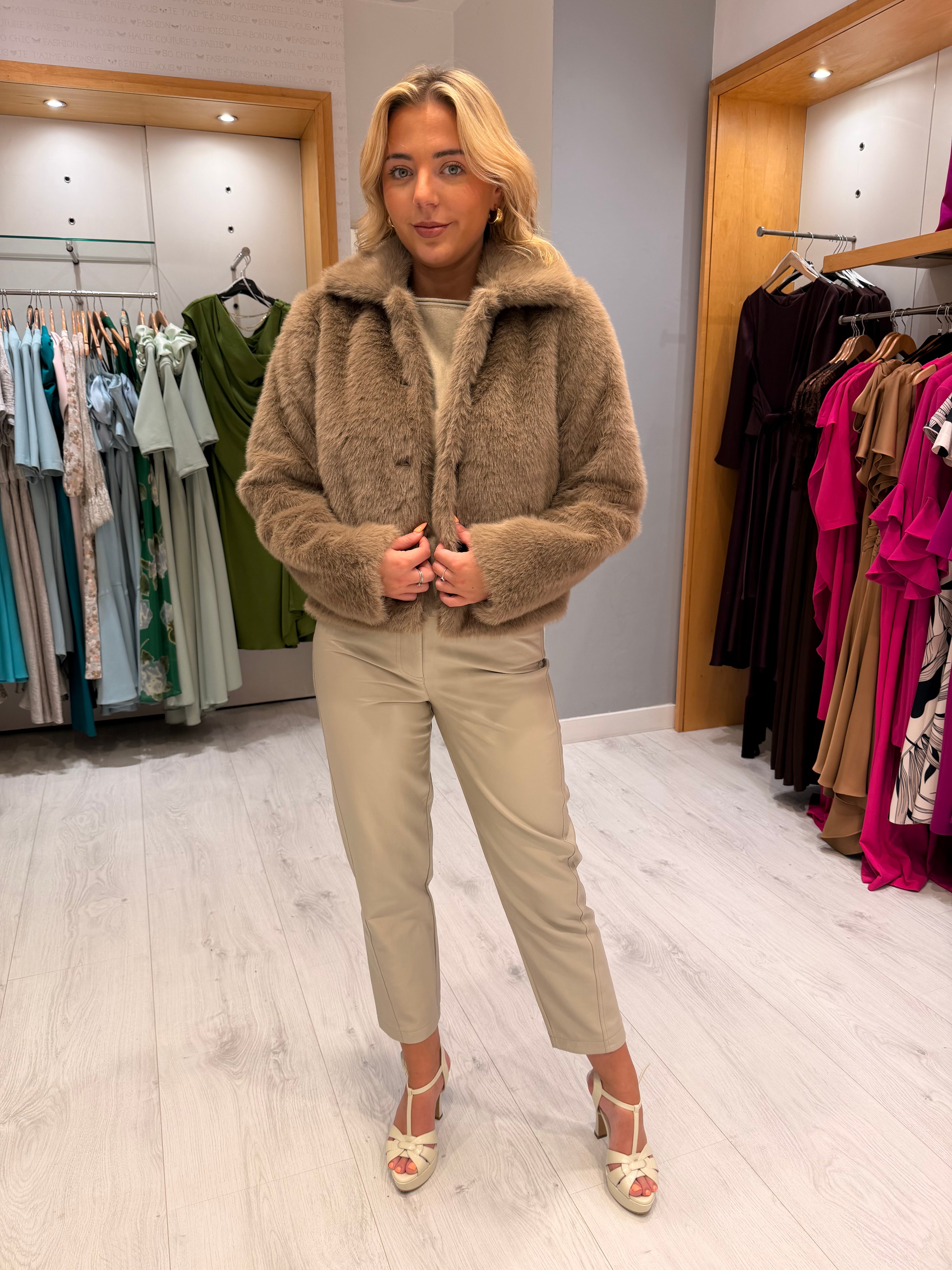 Smashed Lemon Fur Jacket