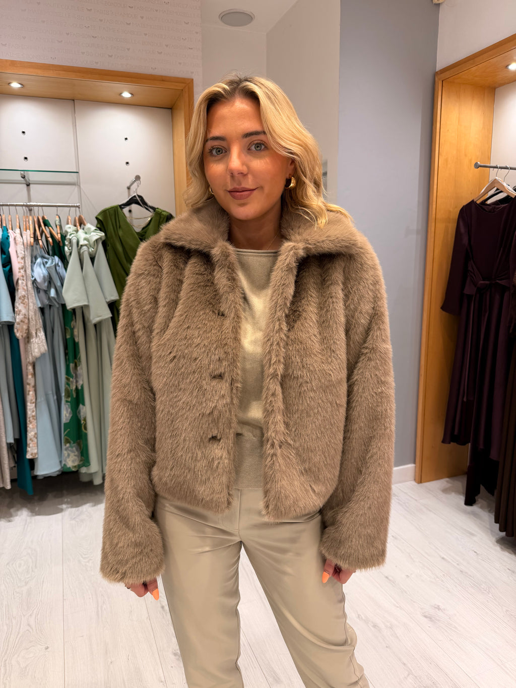 Smashed Lemon Fur Jacket