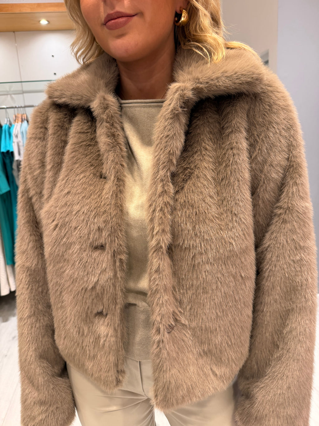 Smashed Lemon Fur Jacket