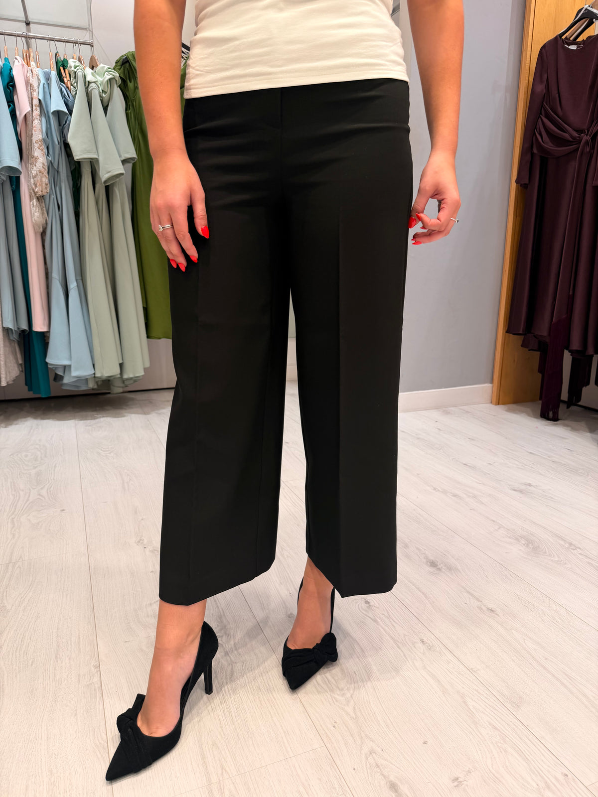 Soaked Black Wide Crop Trouser