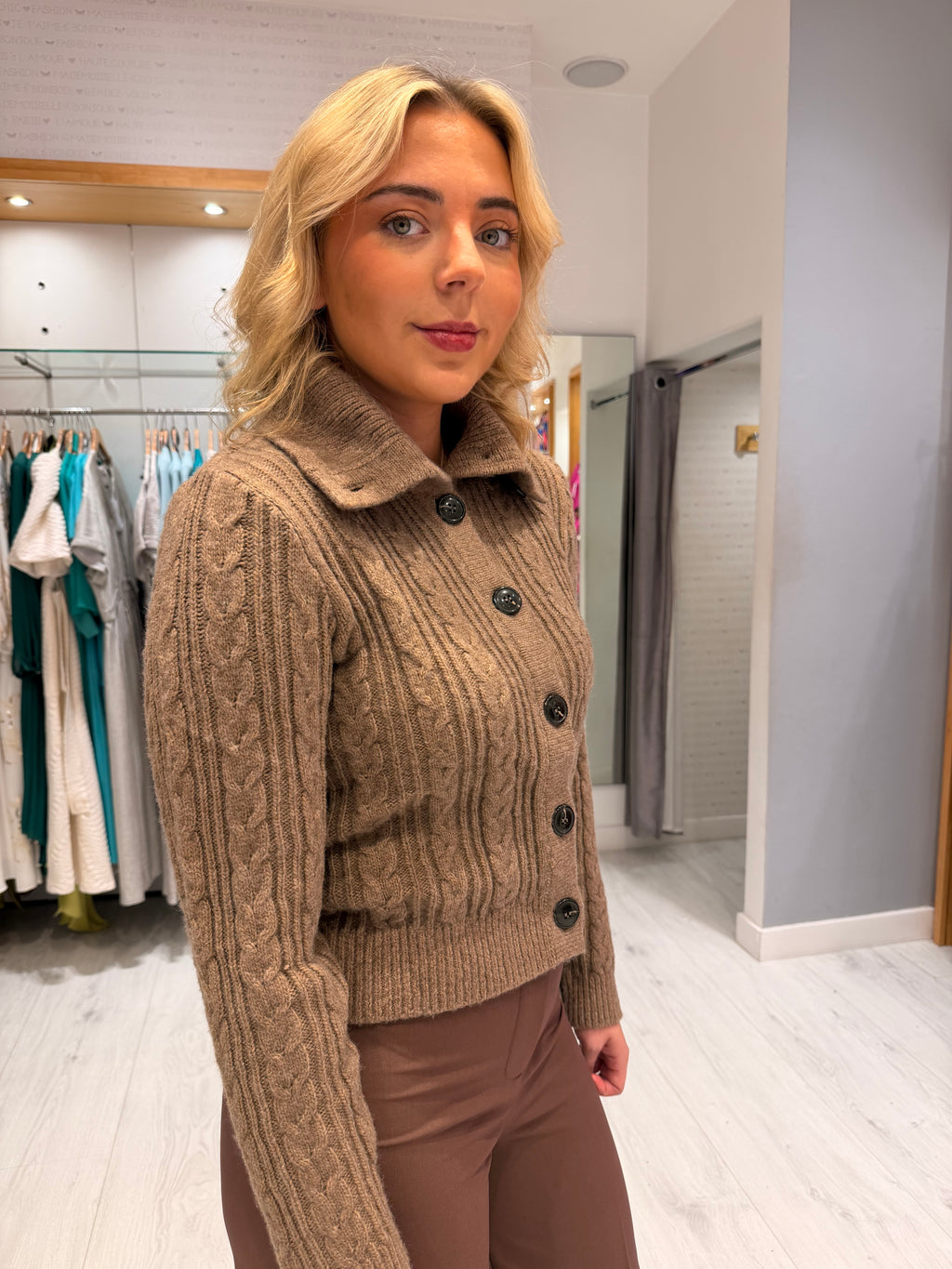 St Tropez Cable Knit Cardigan