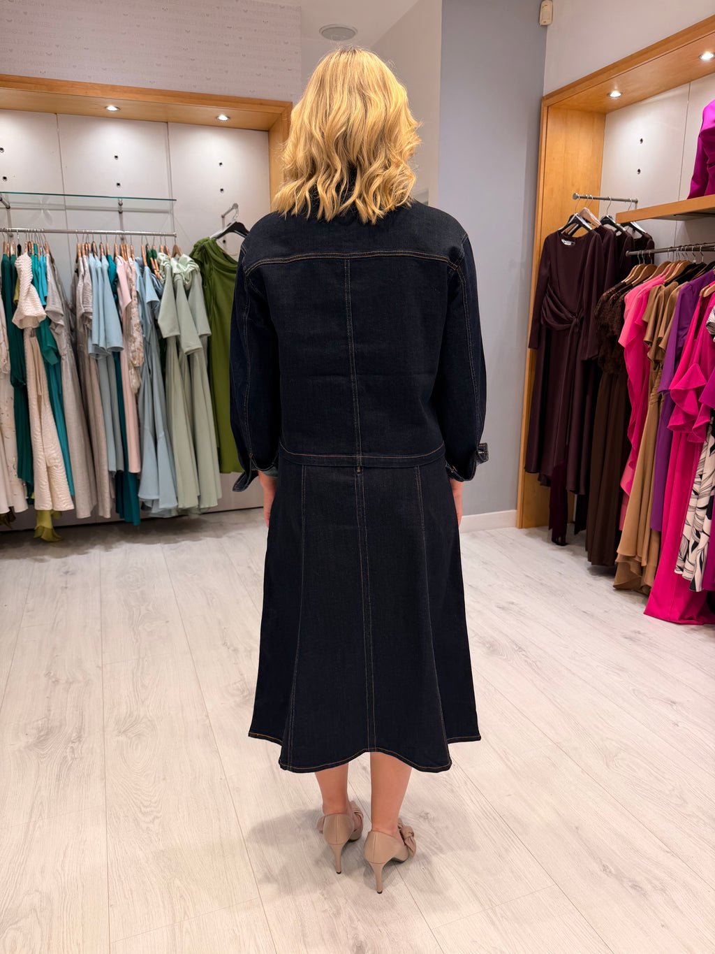 St. Tropez Denim Midi Skirt