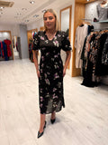 Kaffe Black Floral Midi Dress