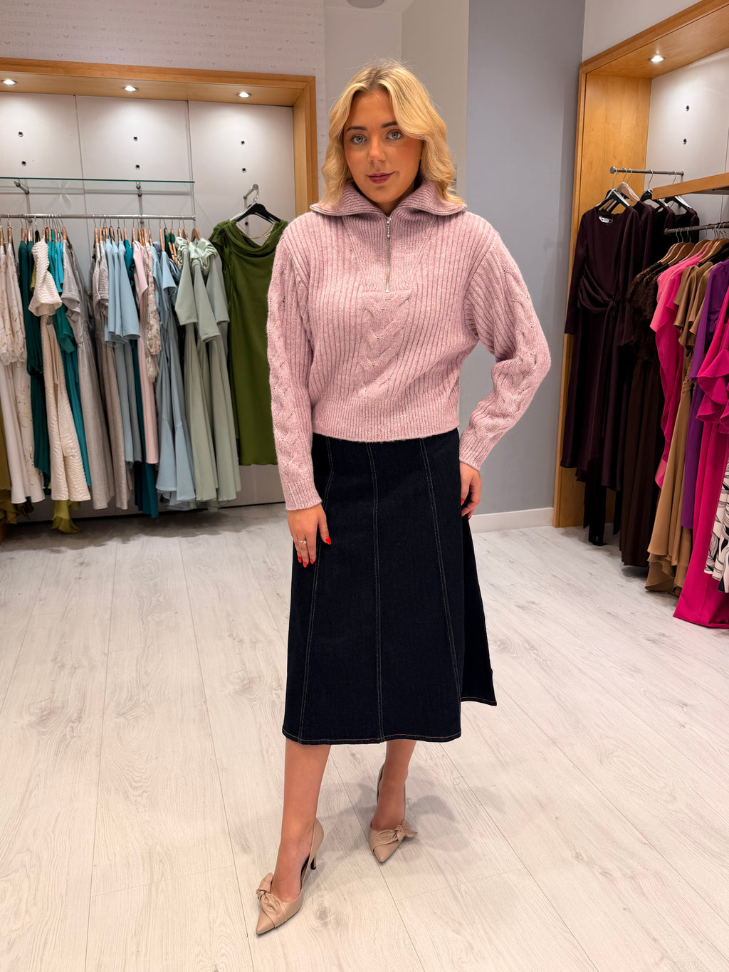 St Tropez Cable Knit Half-Zip