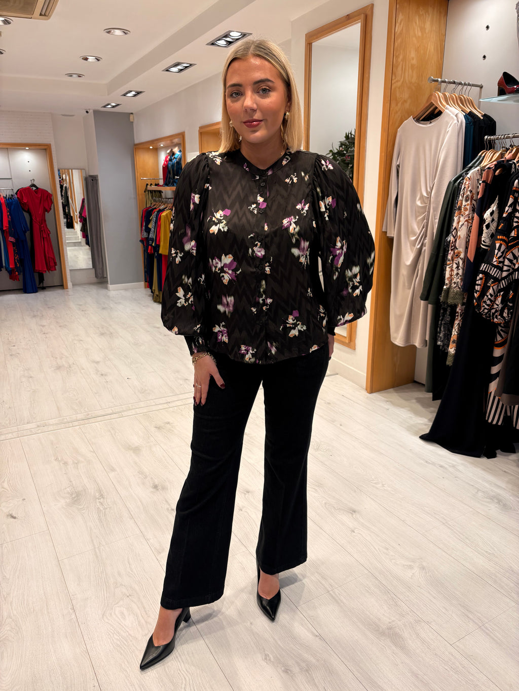 Kaffle Black Floral Shirt