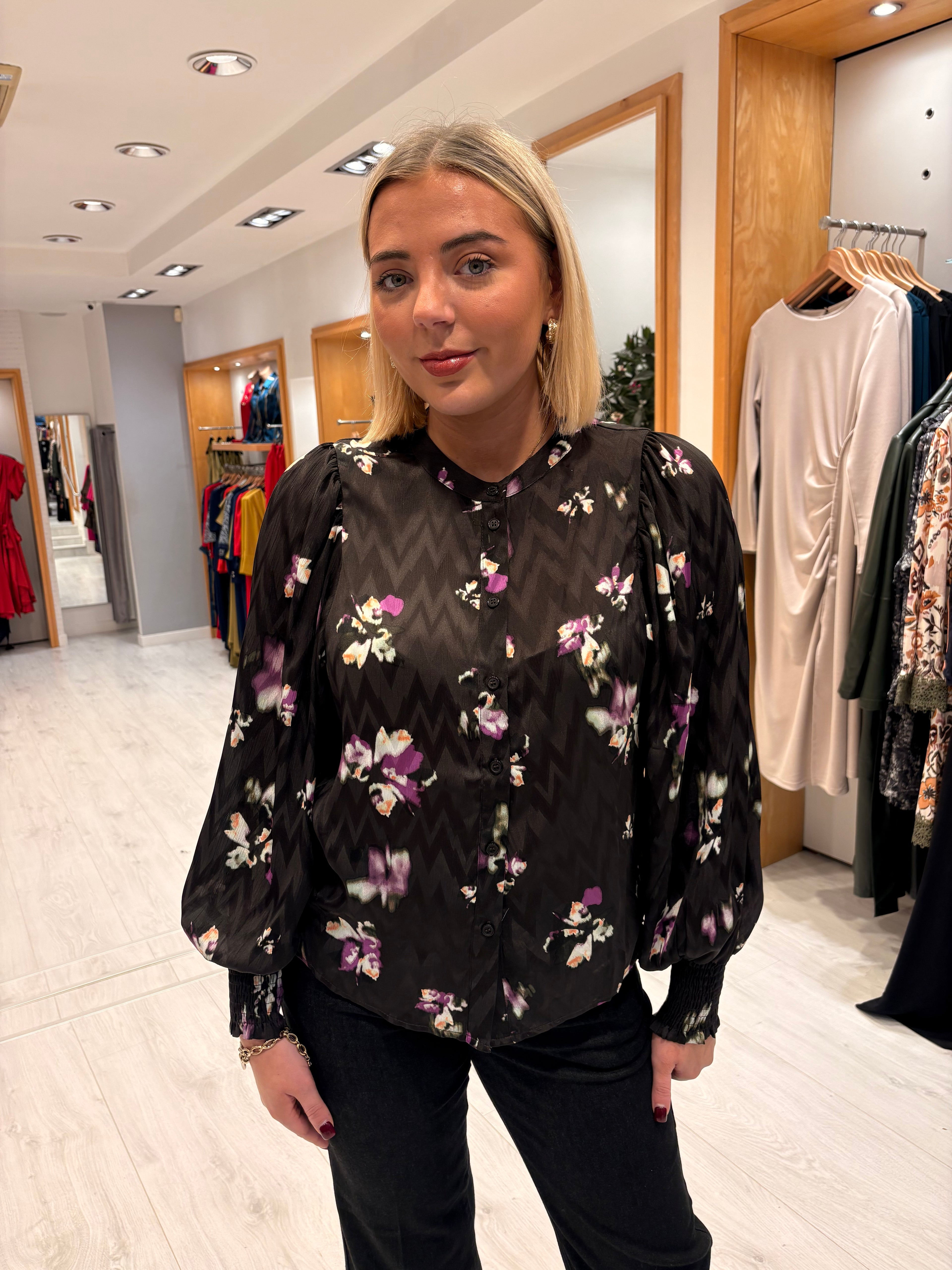 Kaffle Black Floral Shirt