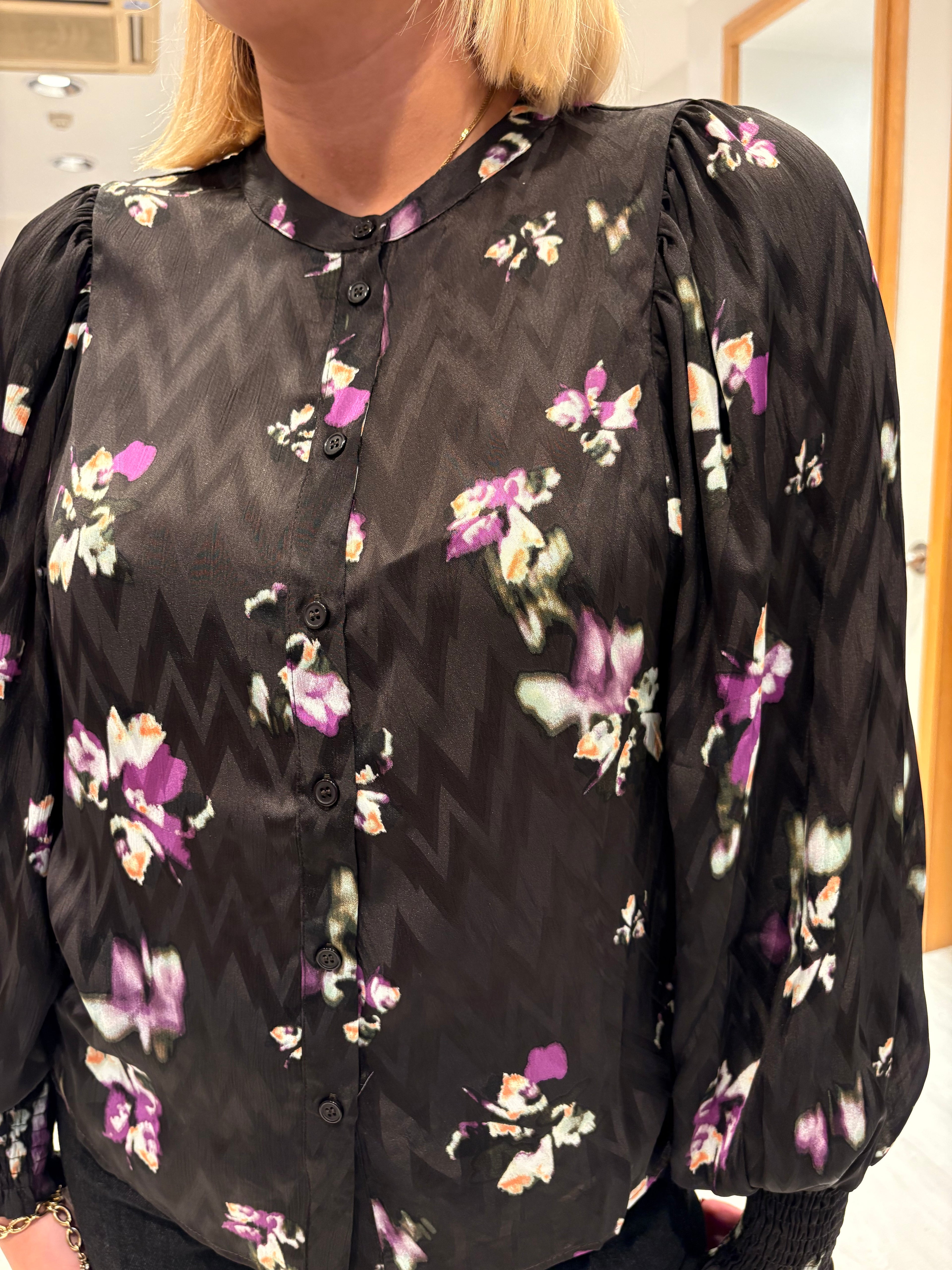 Kaffle Black Floral Shirt
