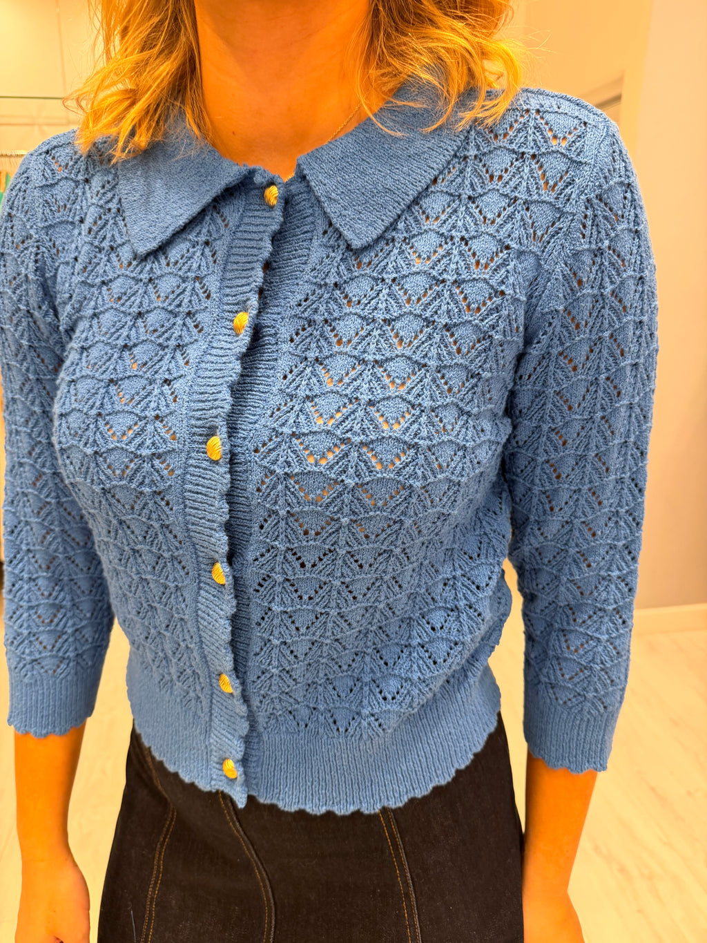 St. Tropez Blue Knit Cardigan