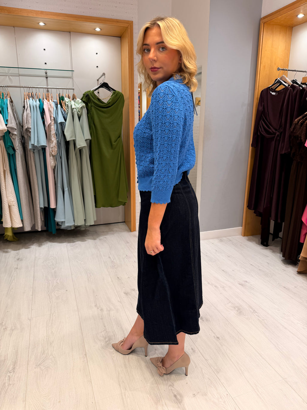 St. Tropez Blue Knit Cardigan