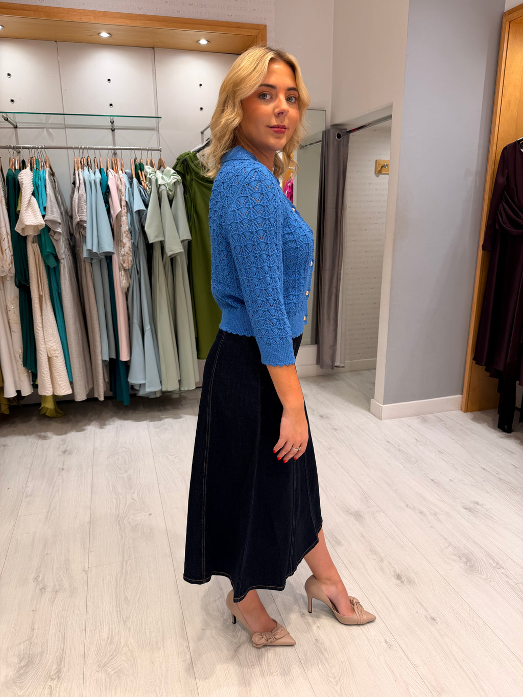 St. Tropez Blue Knit Cardigan