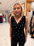 My Essential Black Waterfall Stud Top