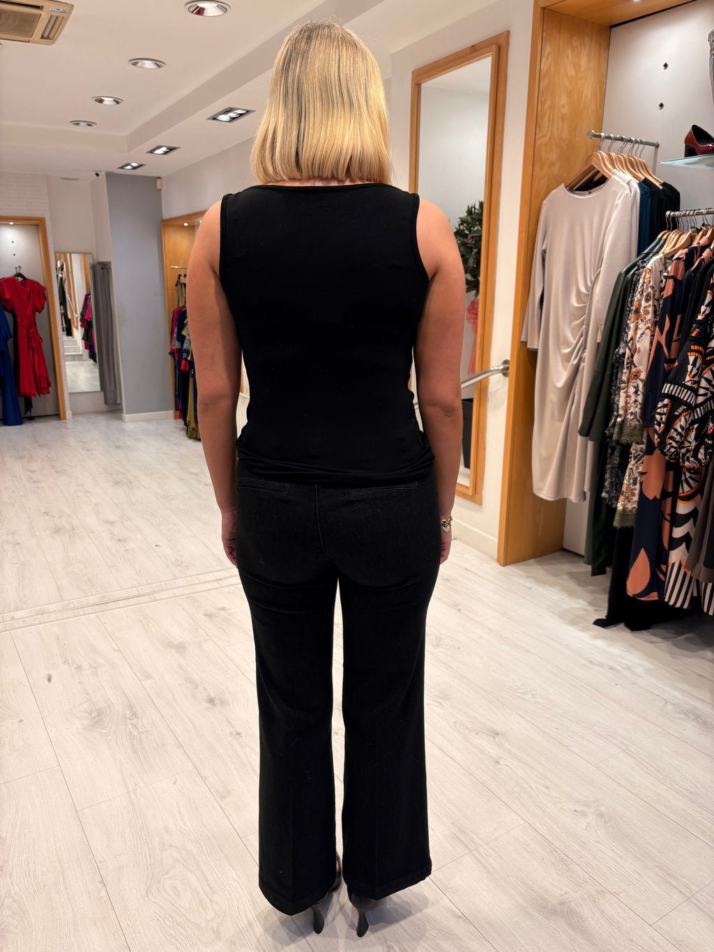 My Essential Black Waterfall Stud Top