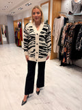 Kaffe Black and White Animal Print Cardigan