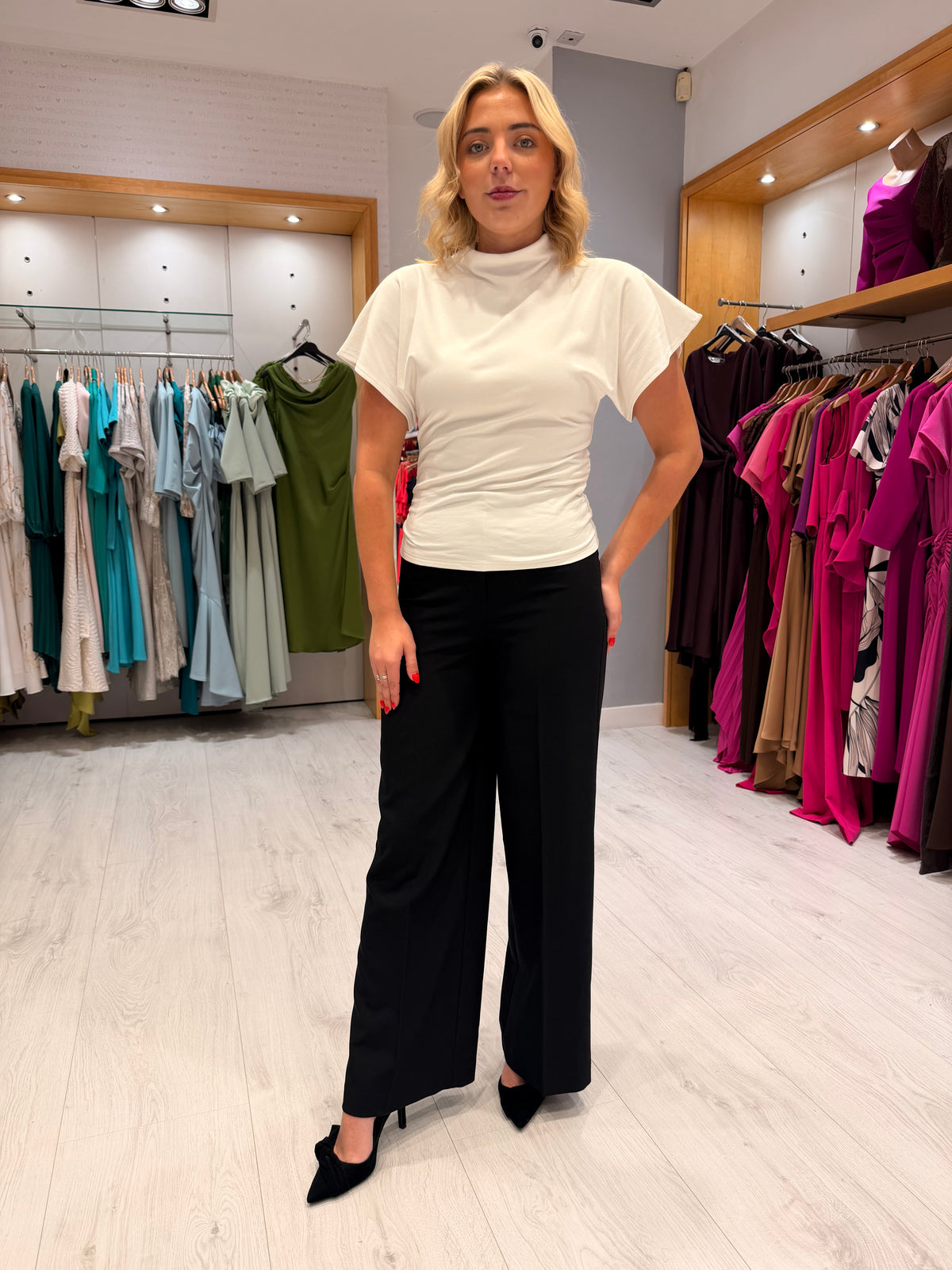Soaked Black Wide Leg Trouser