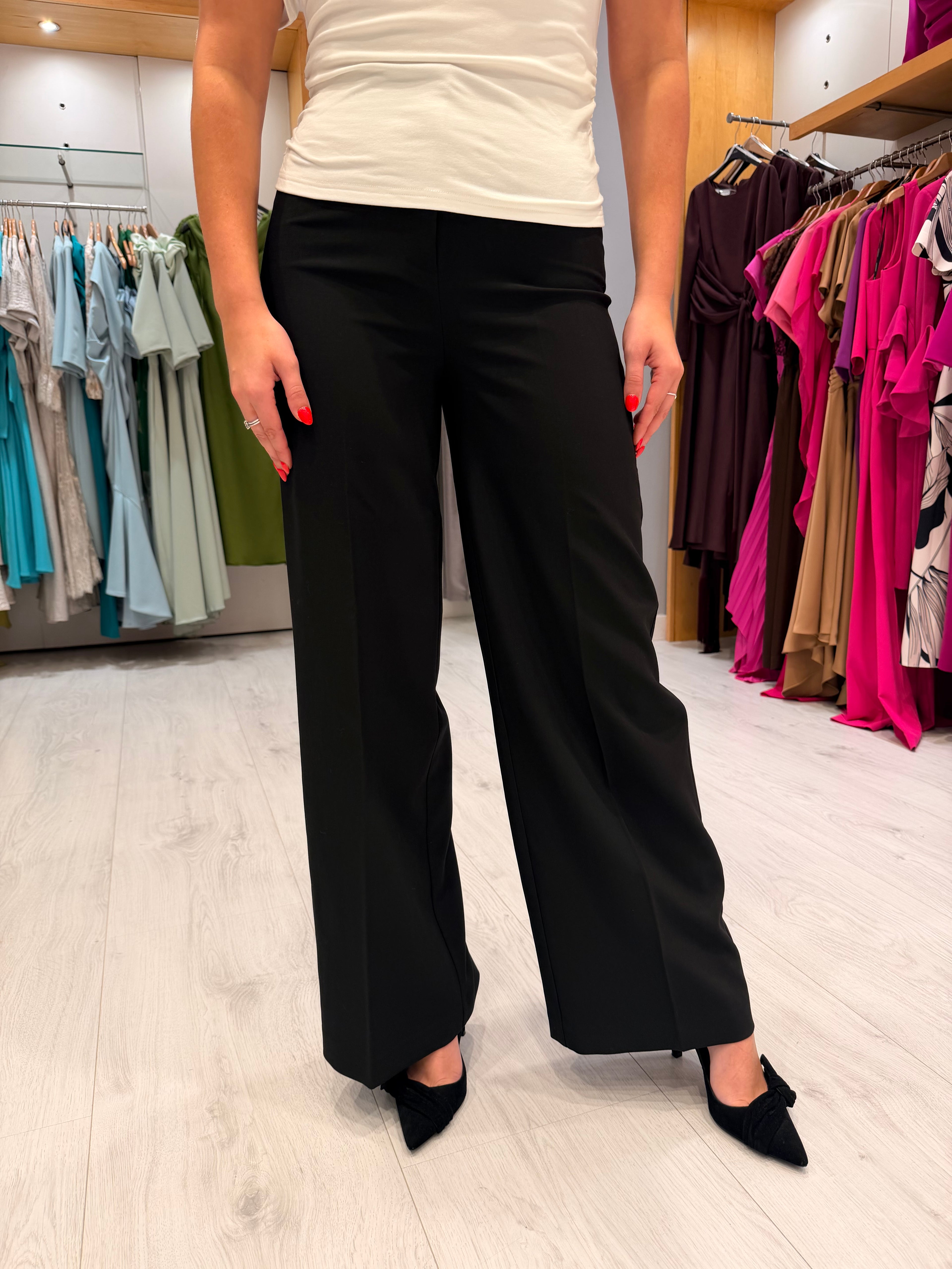 Soaked Black Wide Leg Trouser