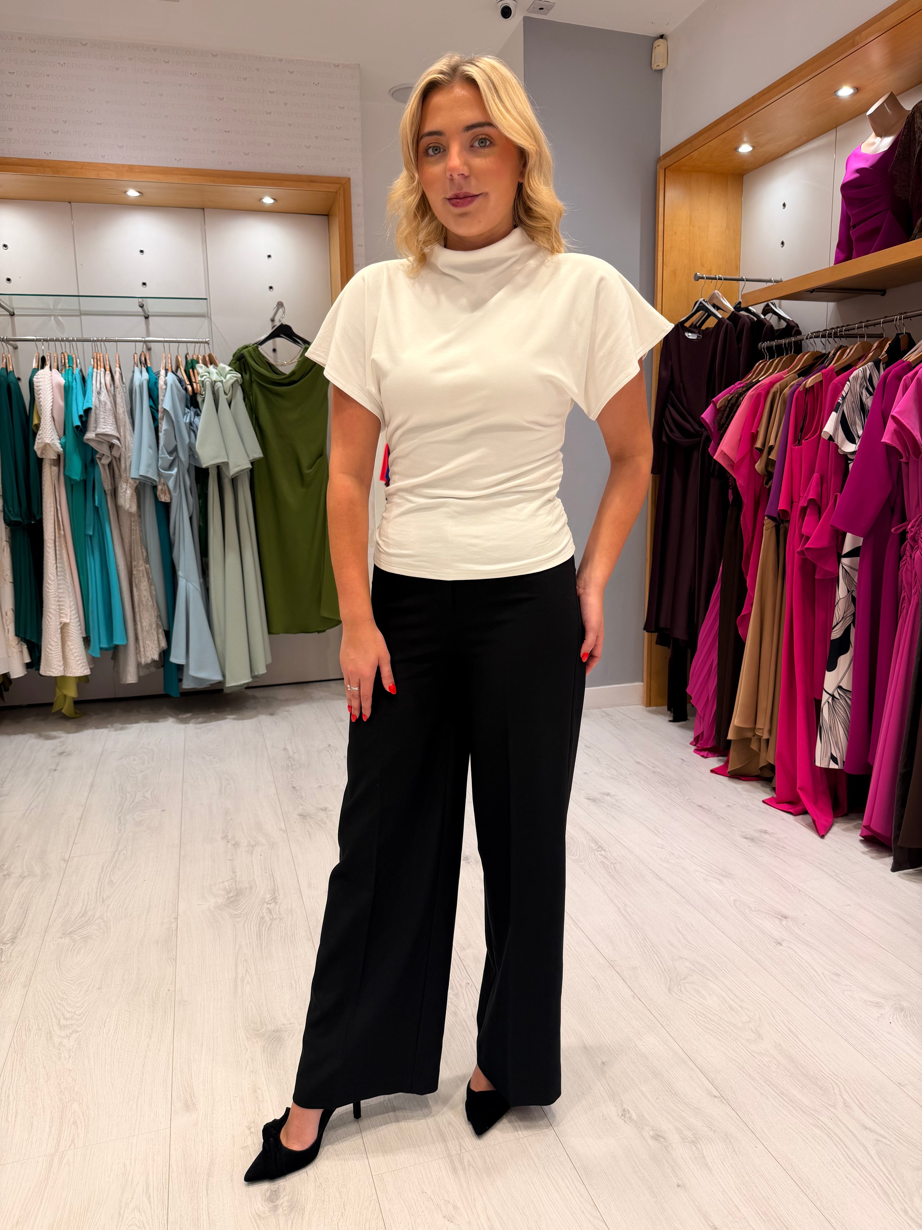 Soaked Black Wide Leg Trouser