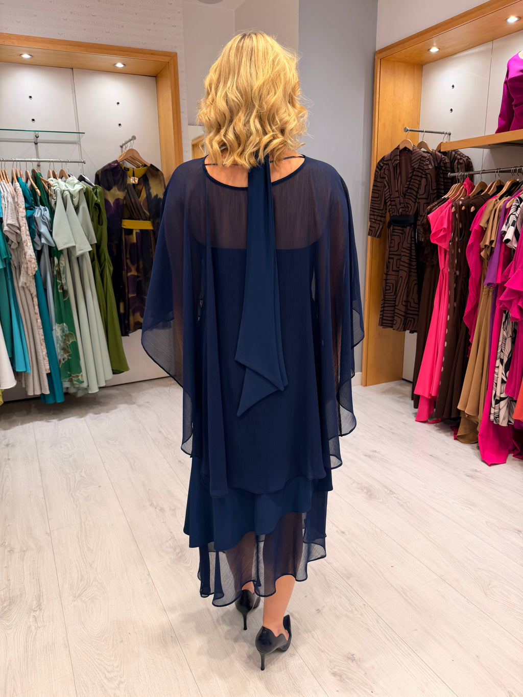 Rolemode Navy Dress With Matching Cape