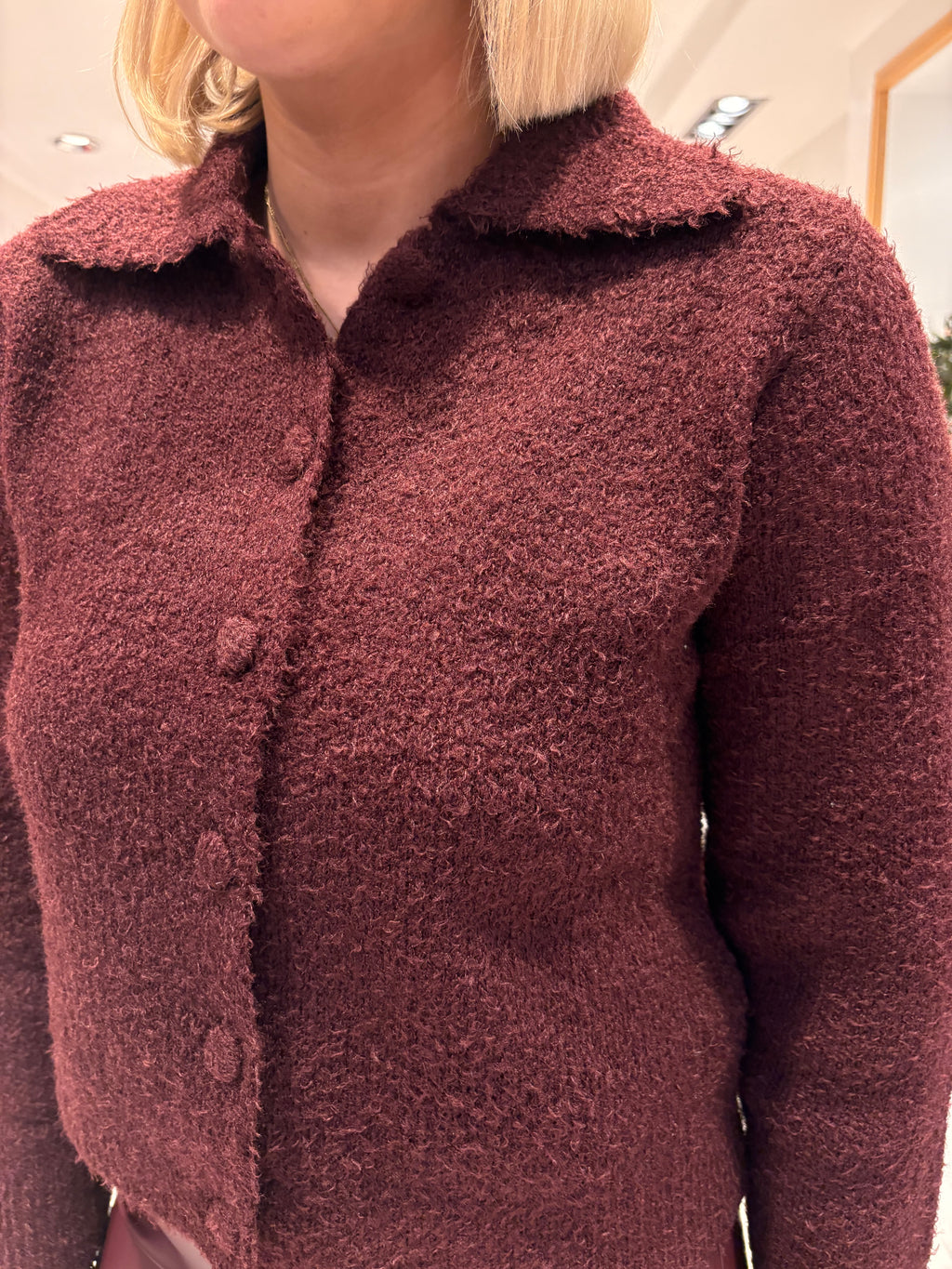 Soaked Burgundy Cardigan
