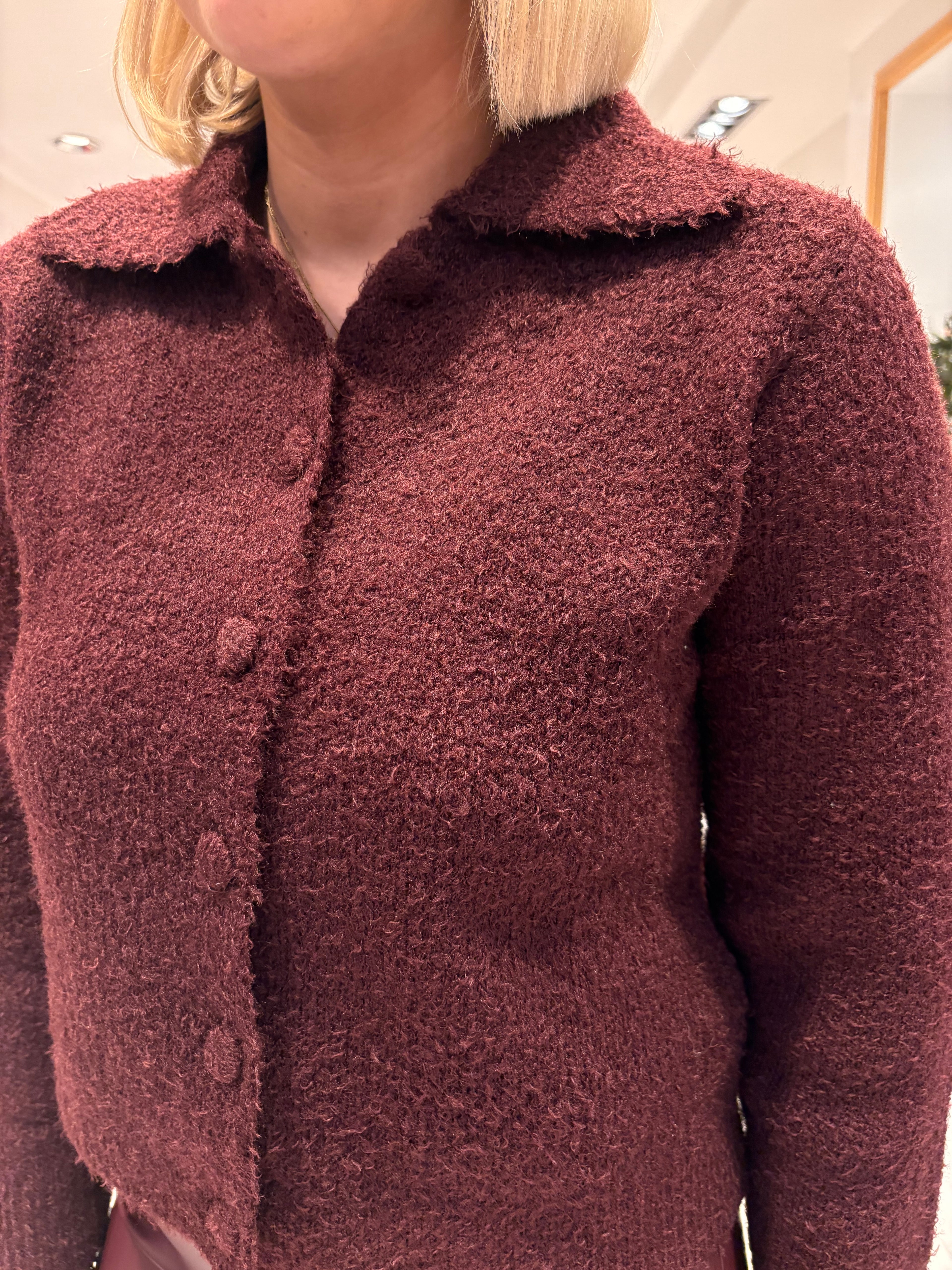 Soaked Burgundy Cardigan