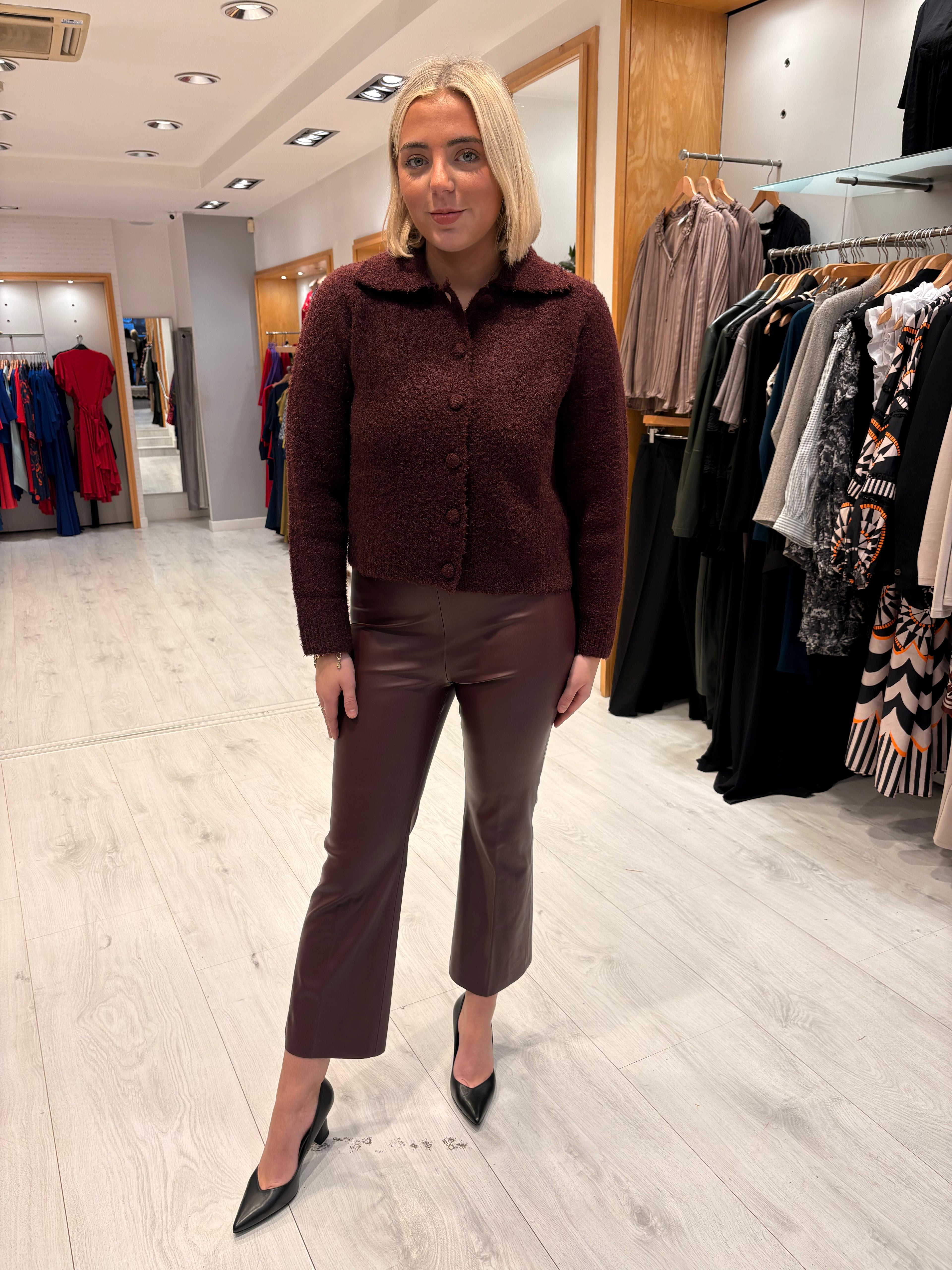 Soaked Burgundy Cardigan