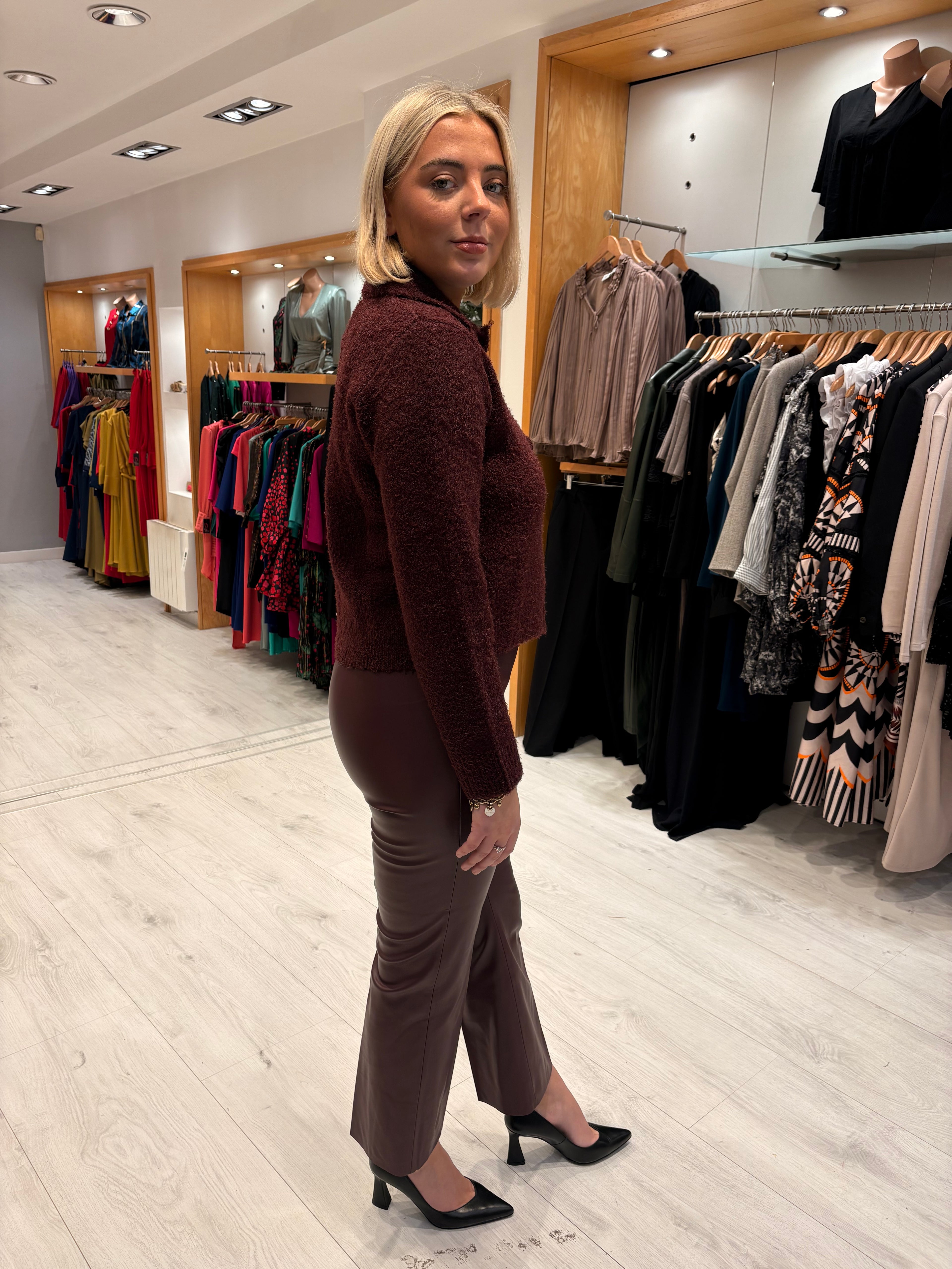 Soaked Burgundy Cardigan