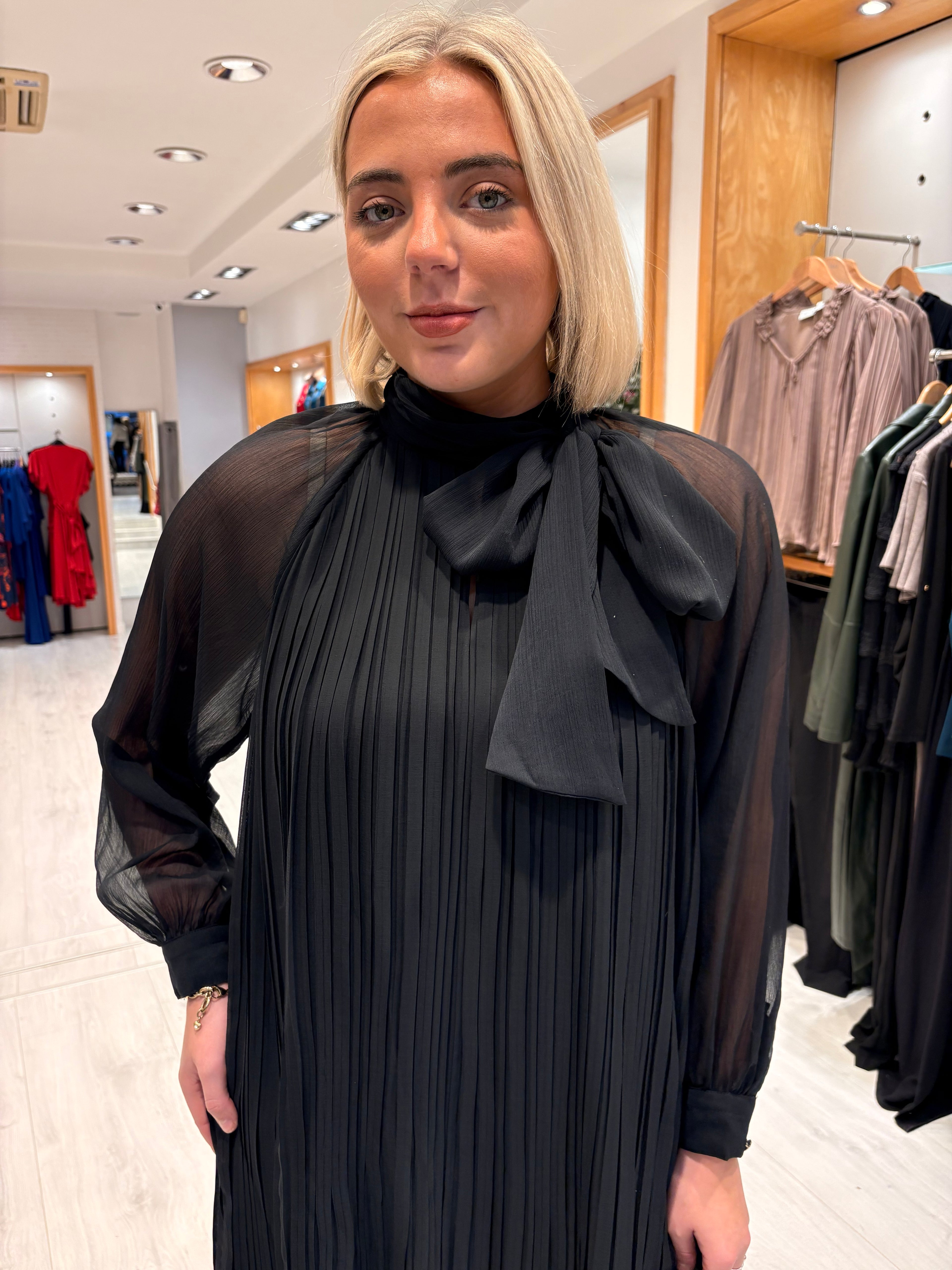 Saint Tropez Black Chiffon Dress