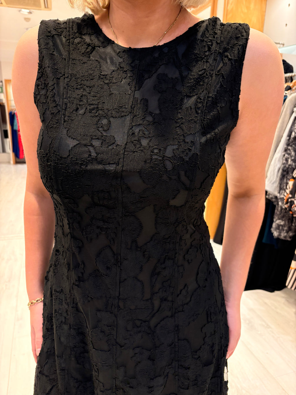 Soaked Black Sleeveless Floral Lace Midi Dress