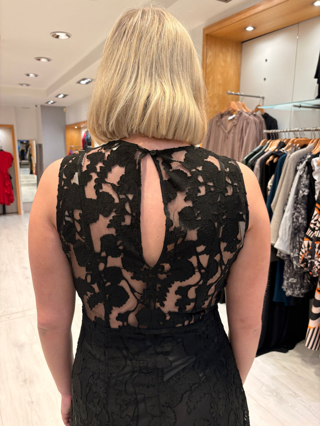Soaked Black Sleeveless Floral Lace Midi Dress