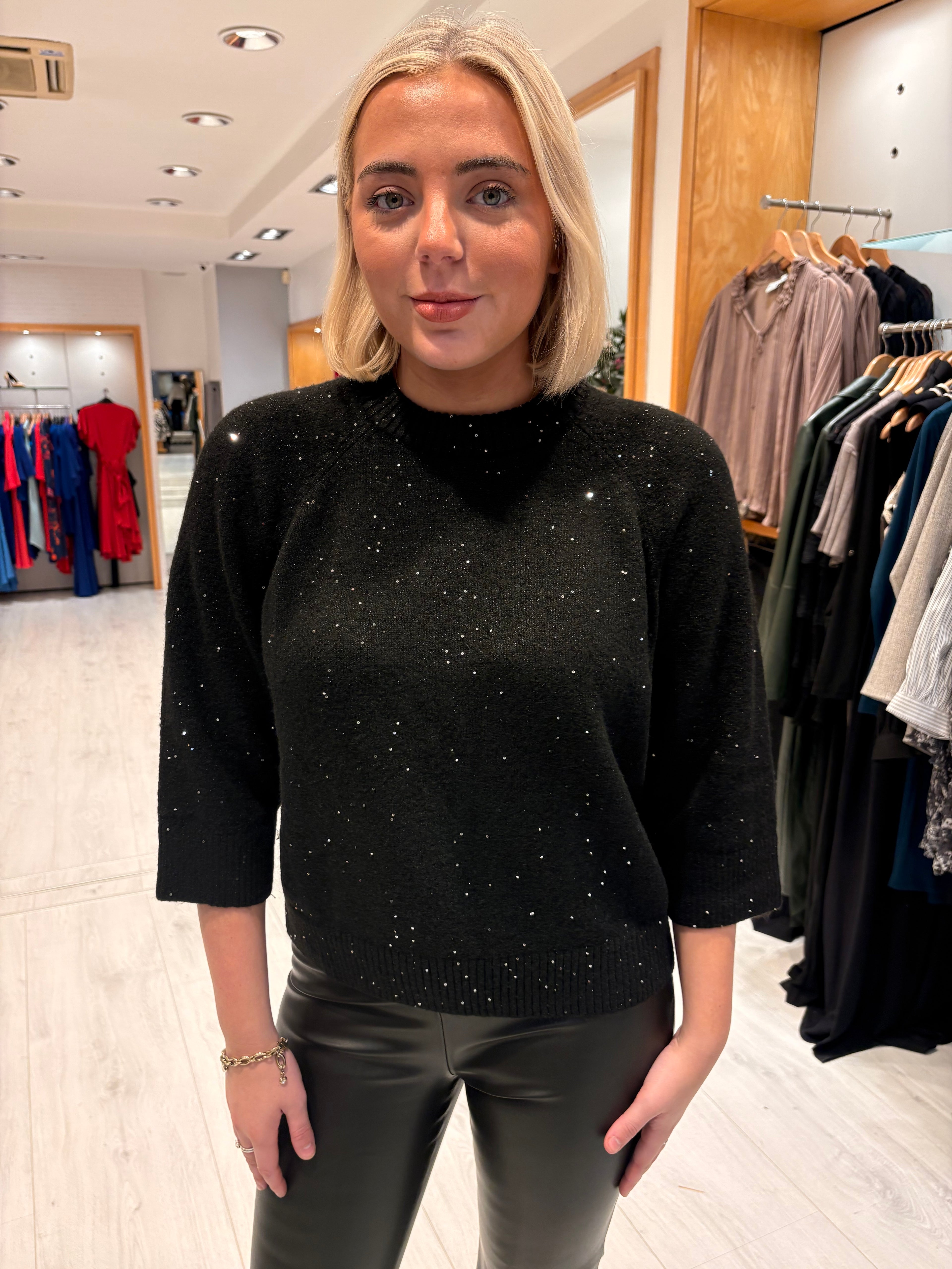 St. Tropez Black Sequin Knit
