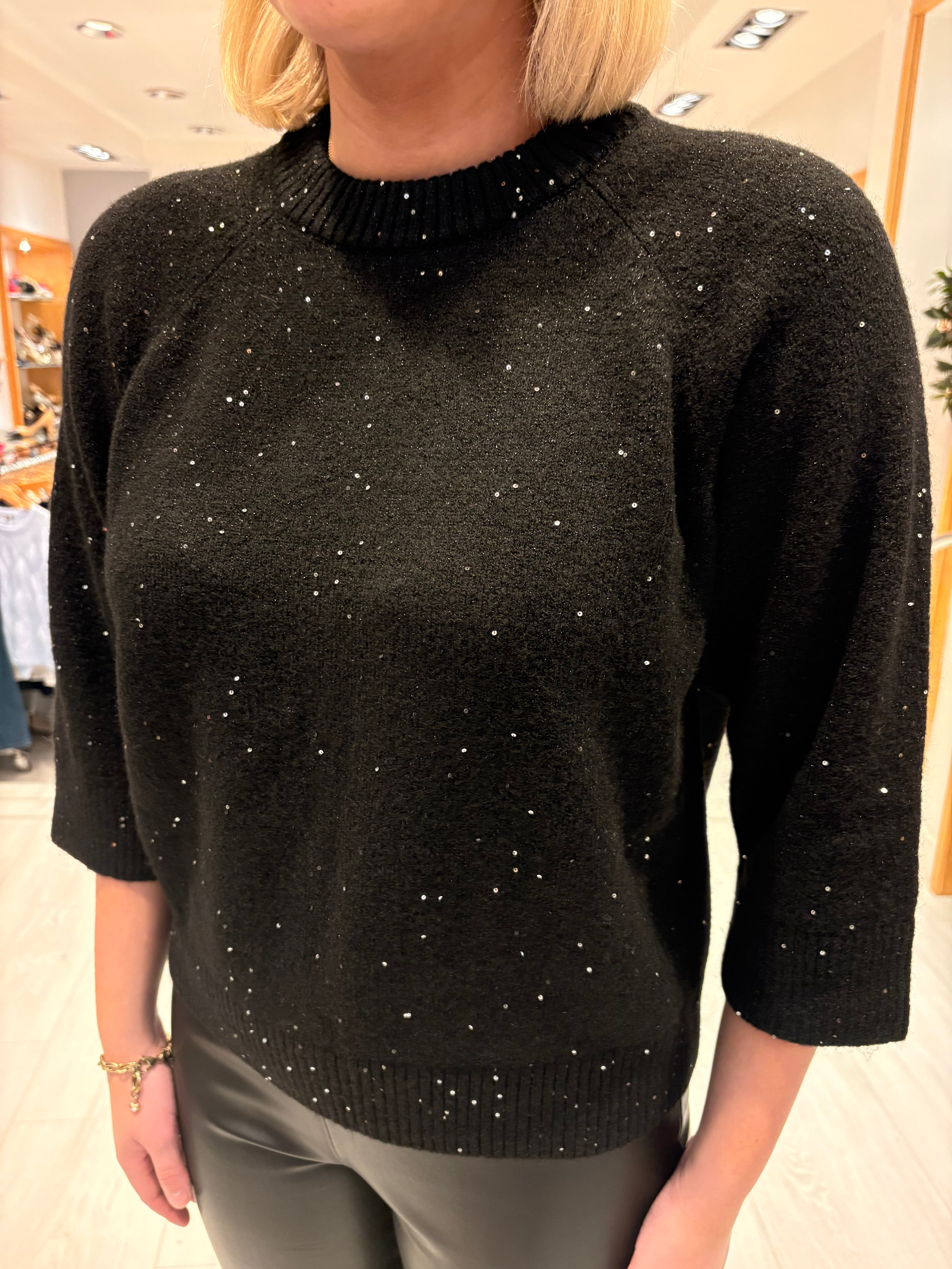St. Tropez Black Sequin Knit
