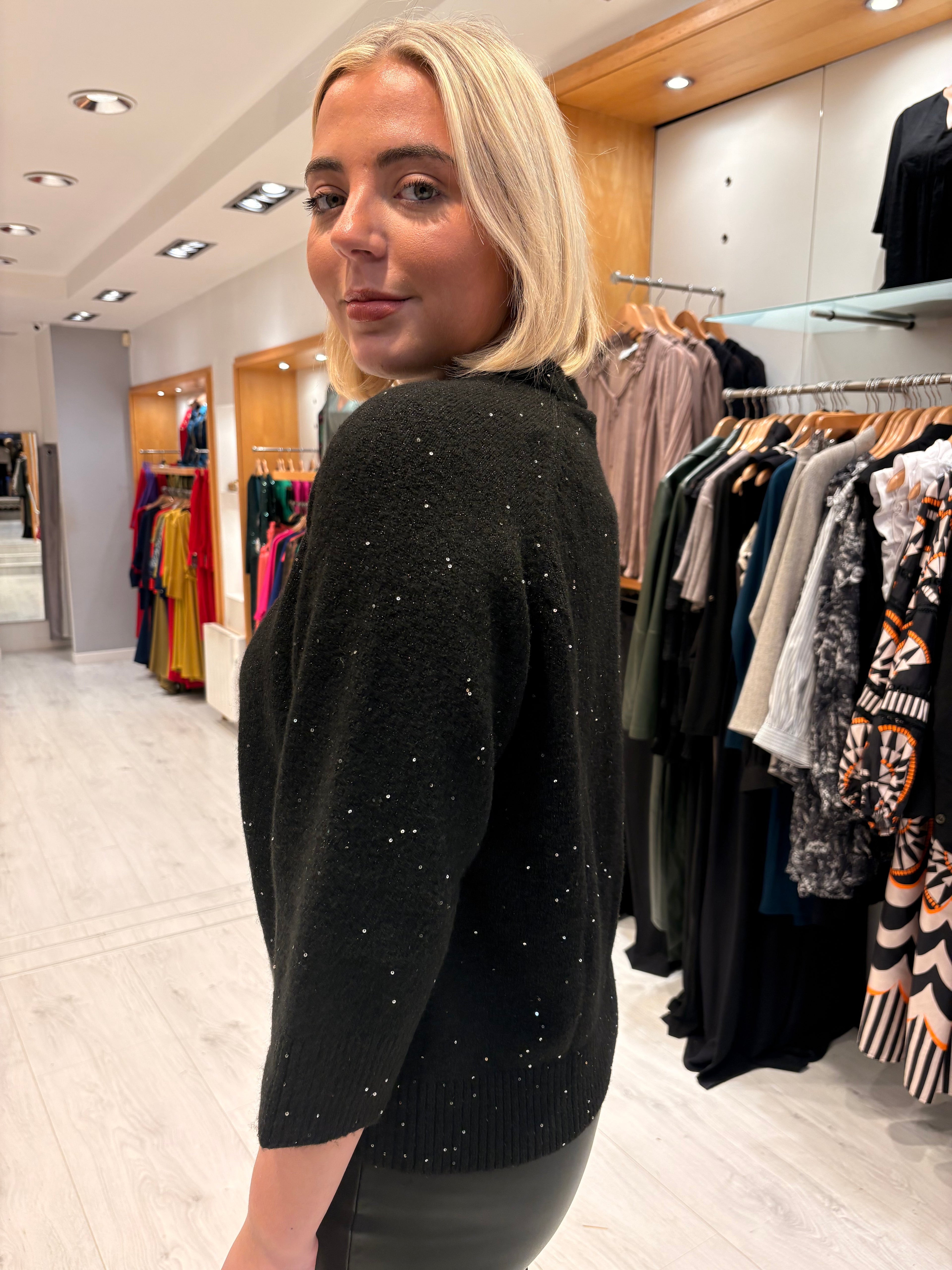 St. Tropez Black Sequin Knit