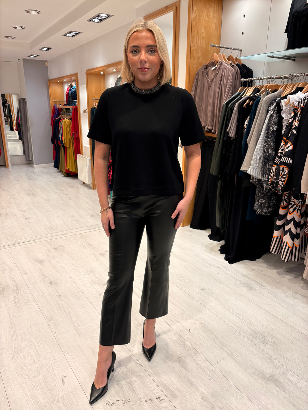Soaked Black Embellished Neckline Top