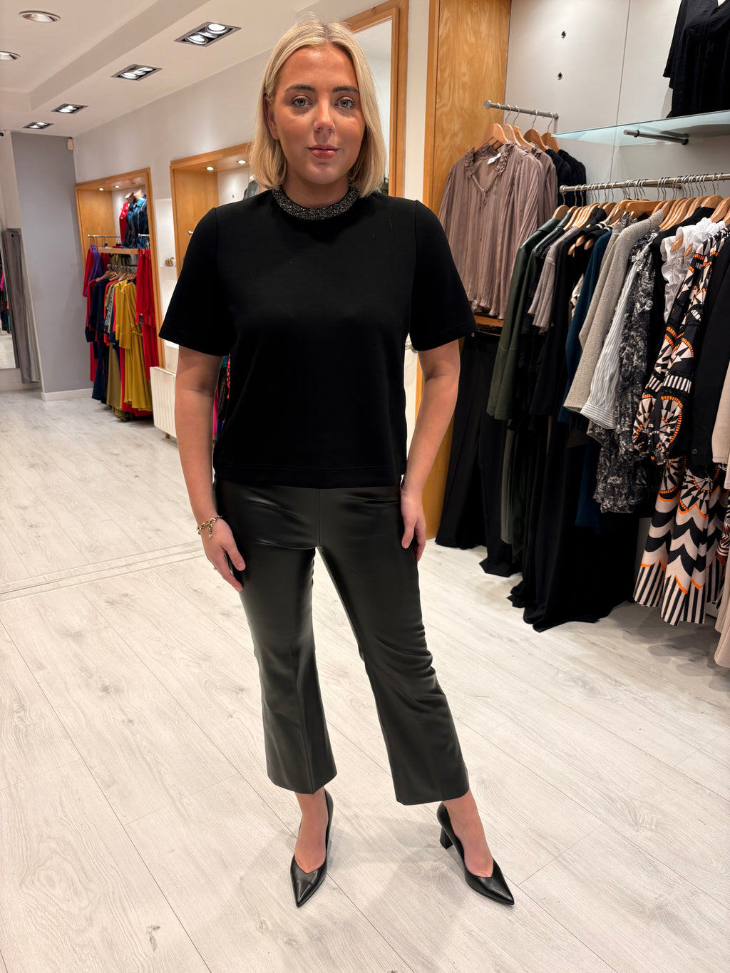 Soaked Black Embellished Neckline Top