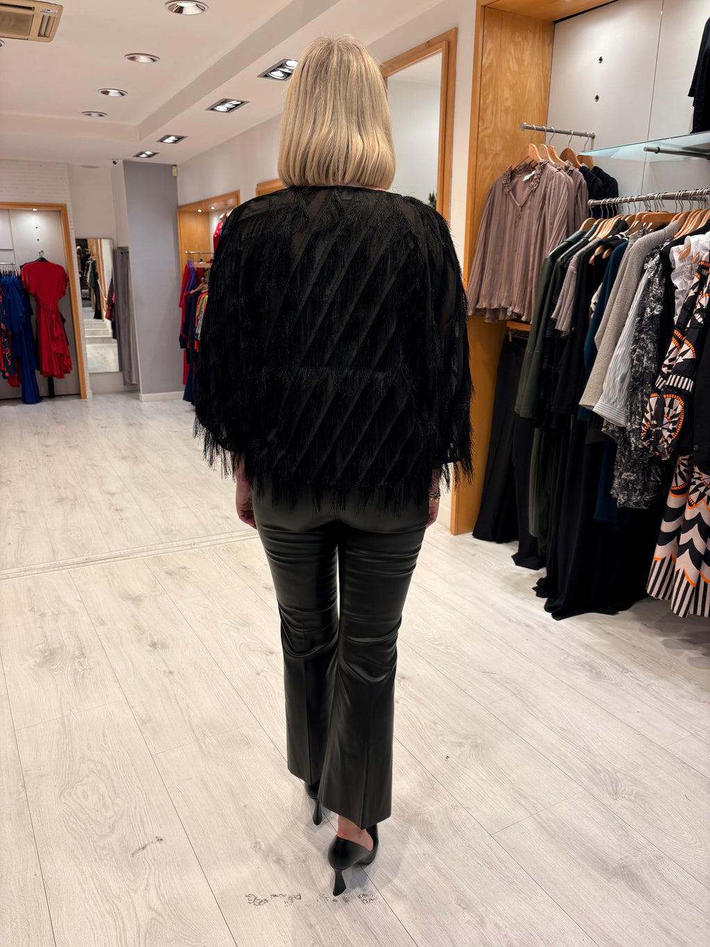 Saint Tropez Black Feather Top