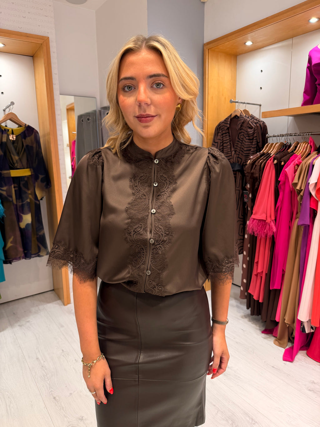 Saint Tropez Chocolate Lace Top
