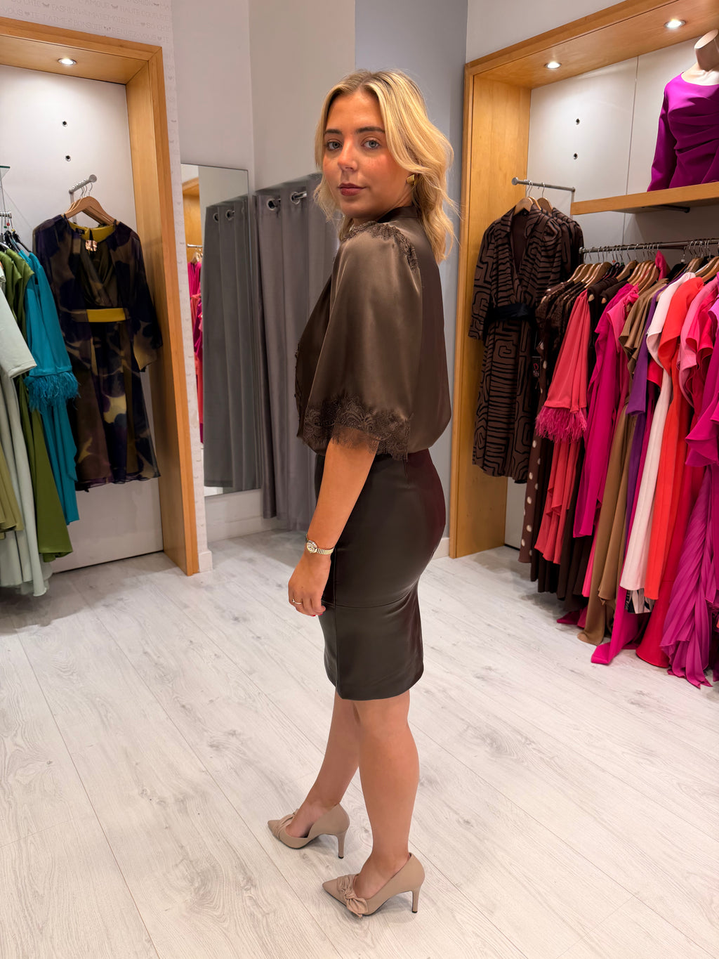 Saint Tropez Chocolate Lace Top