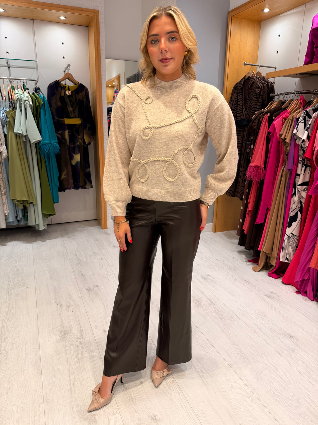 Soaked Chocolate Faux Leather Trousers