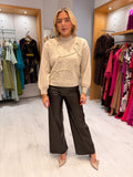 Soaked Chocolate Faux Leather Trousers