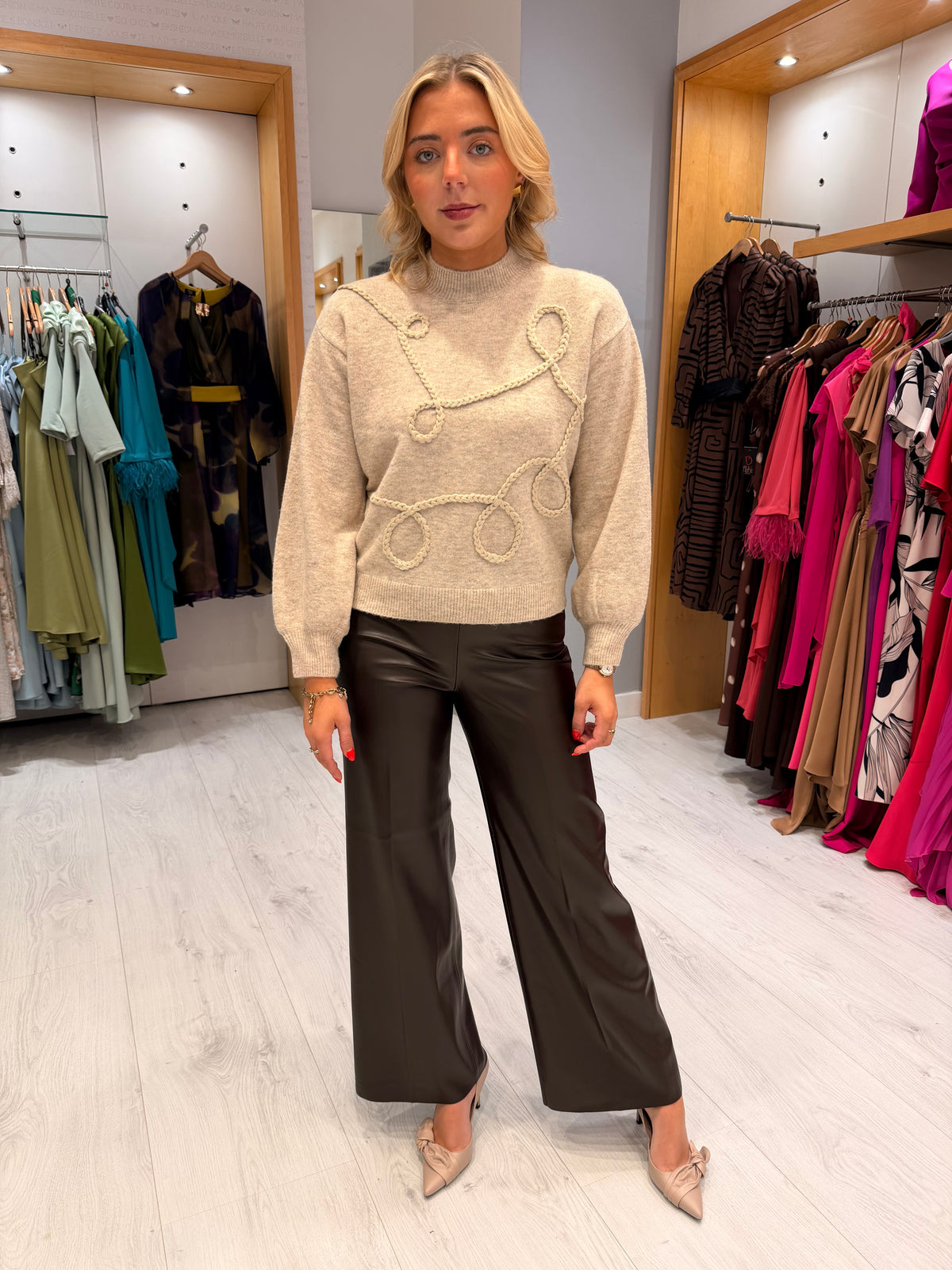 Soaked Chocolate Faux Leather Trousers