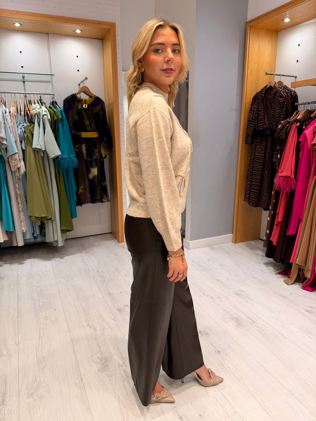Soaked Chocolate Faux Leather Trousers