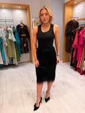 Soaked Black Faux Fur Midi Skirt