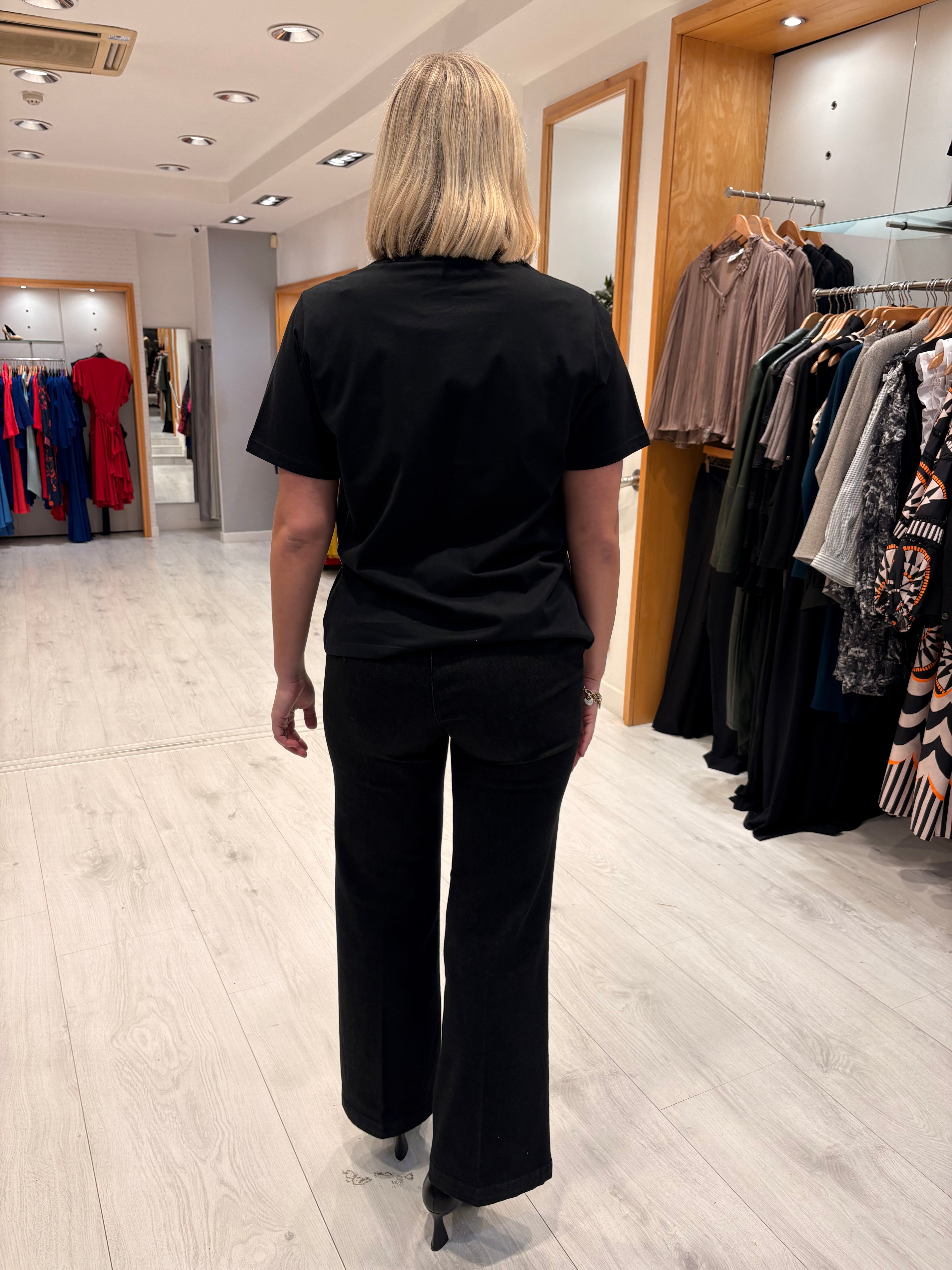 Soaked Black Embellished Neckline Top